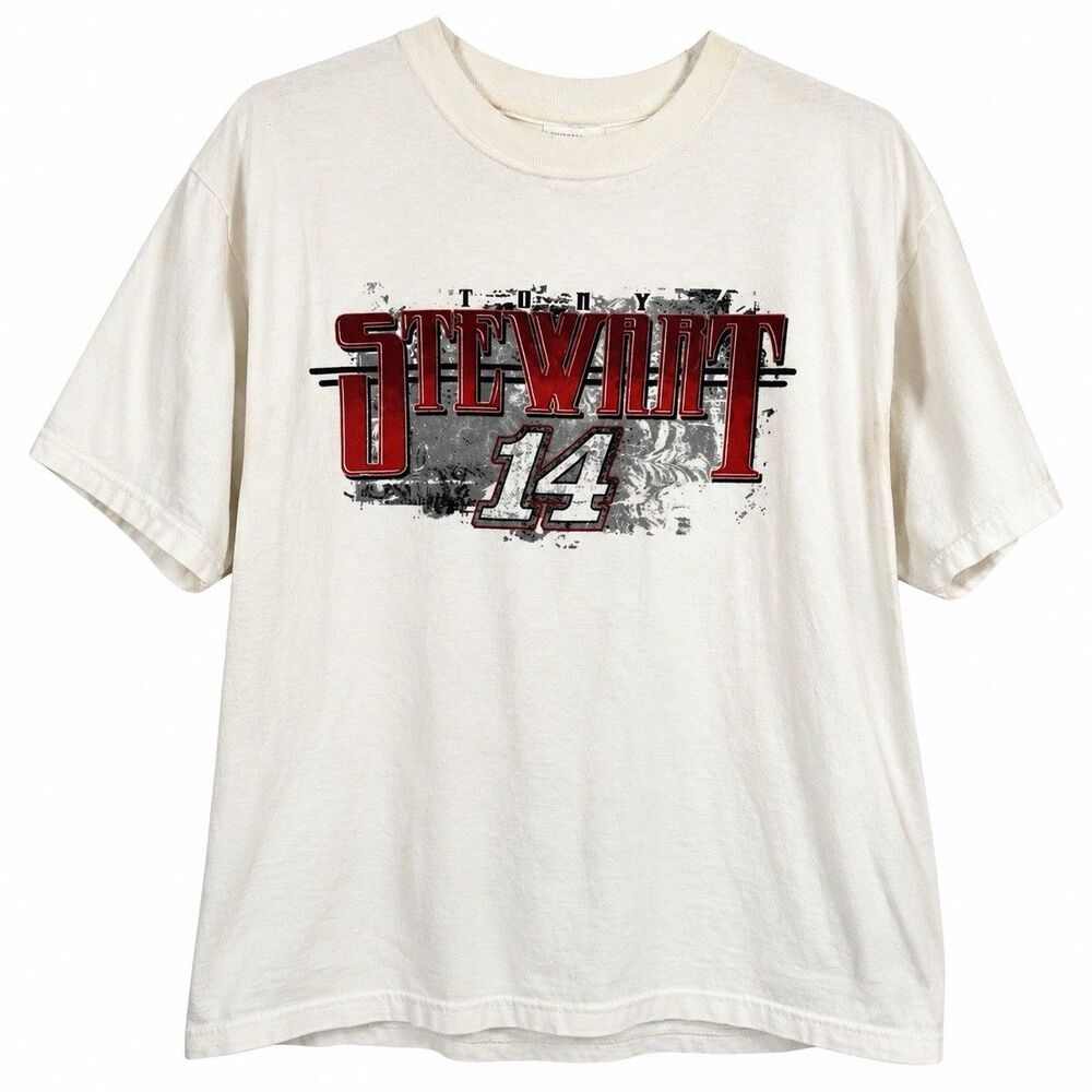 Tony Stewart 14 NASCAR Chase Authentics Mens XL White Racing Graphic T Shirt